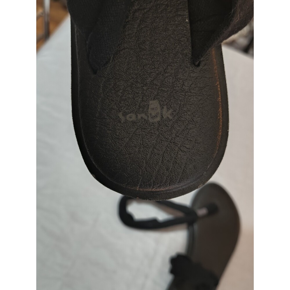 WOMEN'S SANUK BLACK YOGA SLING BURST FLIP FLOP BEACH/POOL SANDALS SIZE 9 - Picture 7 of 8